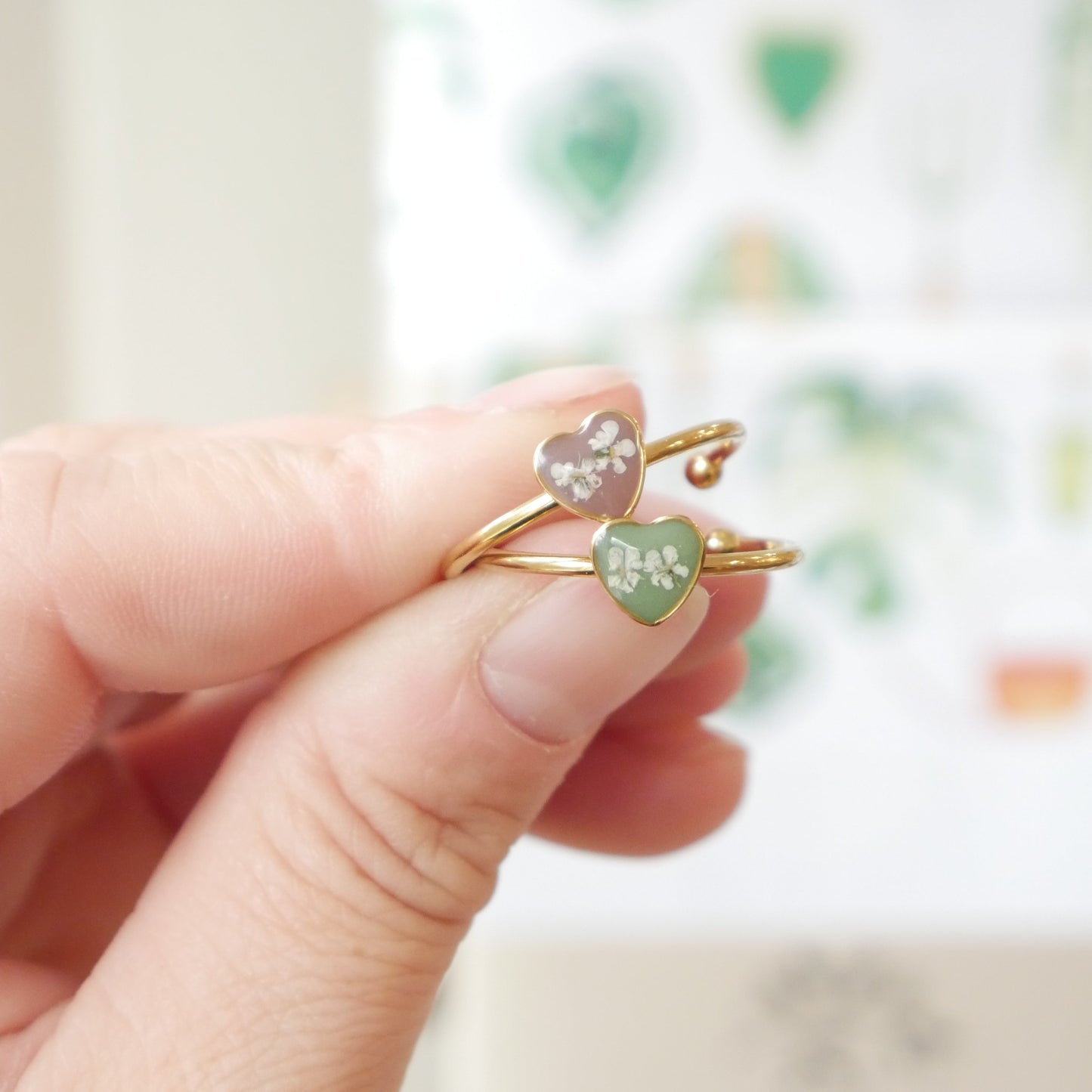 Bague automne - mini coeur (ajustable)