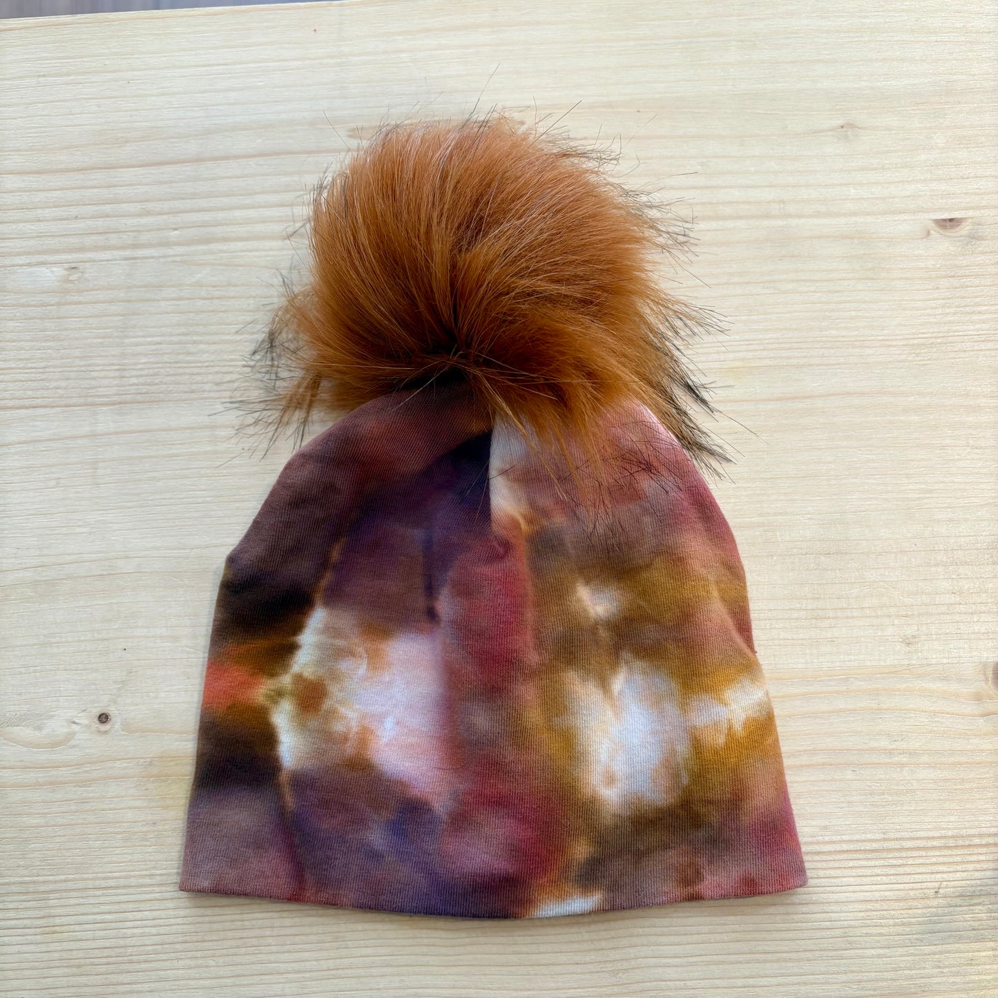 Tuque - Ice-dye Mauve et ocre