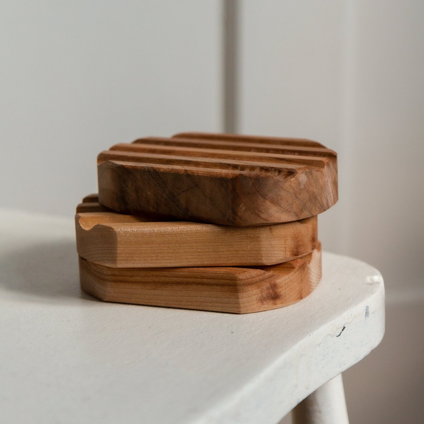 Porte-savon en bois recyclé - ovale