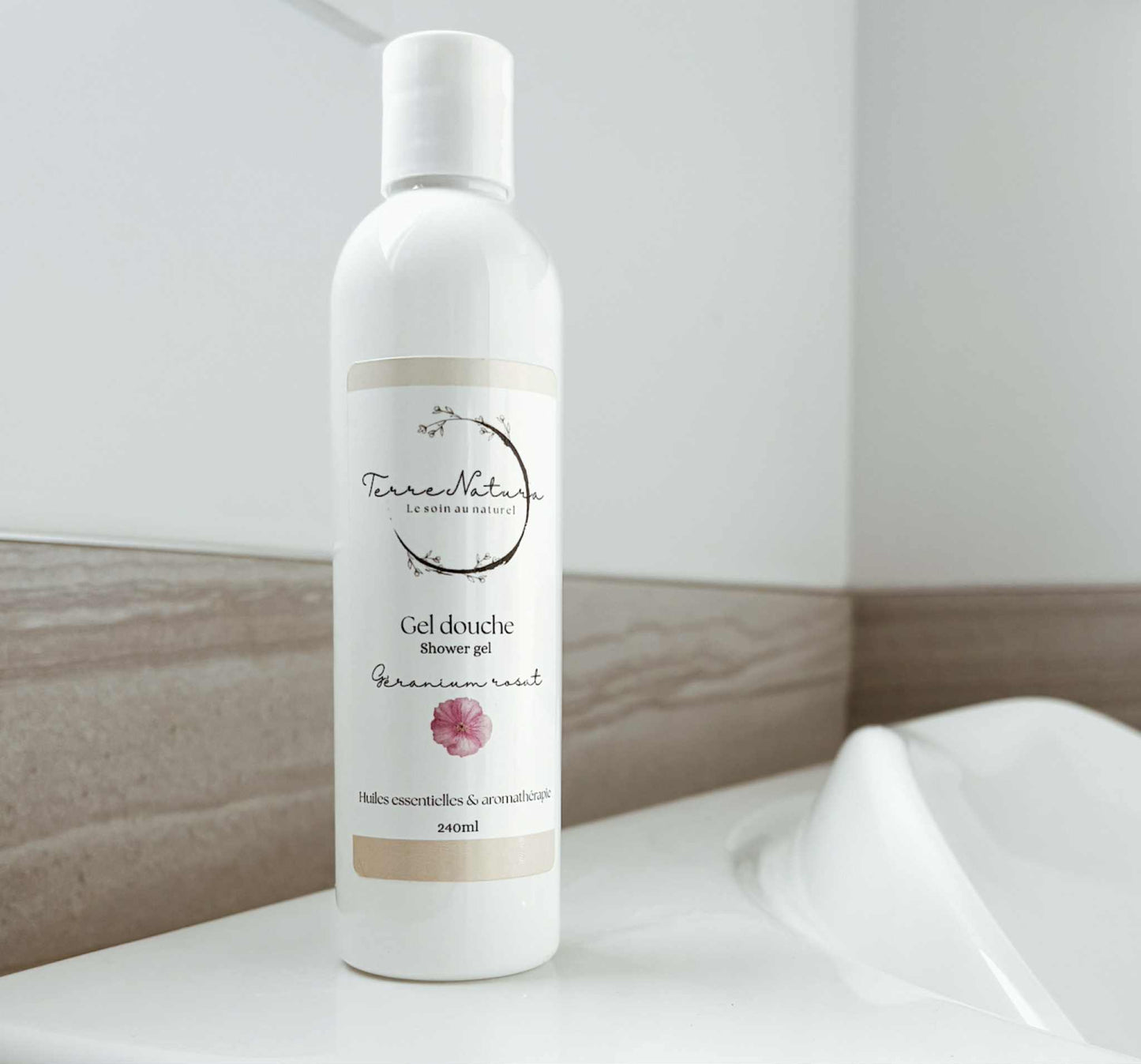 Gel douche aux huiles essentielles - Géranium rosat