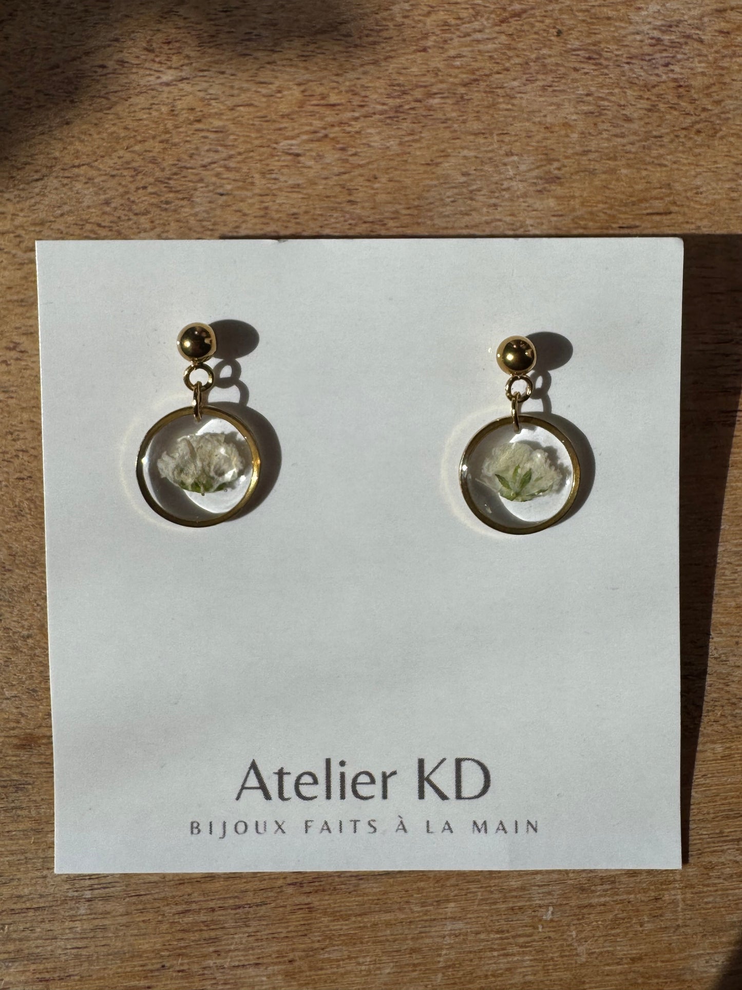 Boucles d'oreilles Gigi blanc - rond (petit 10mm)