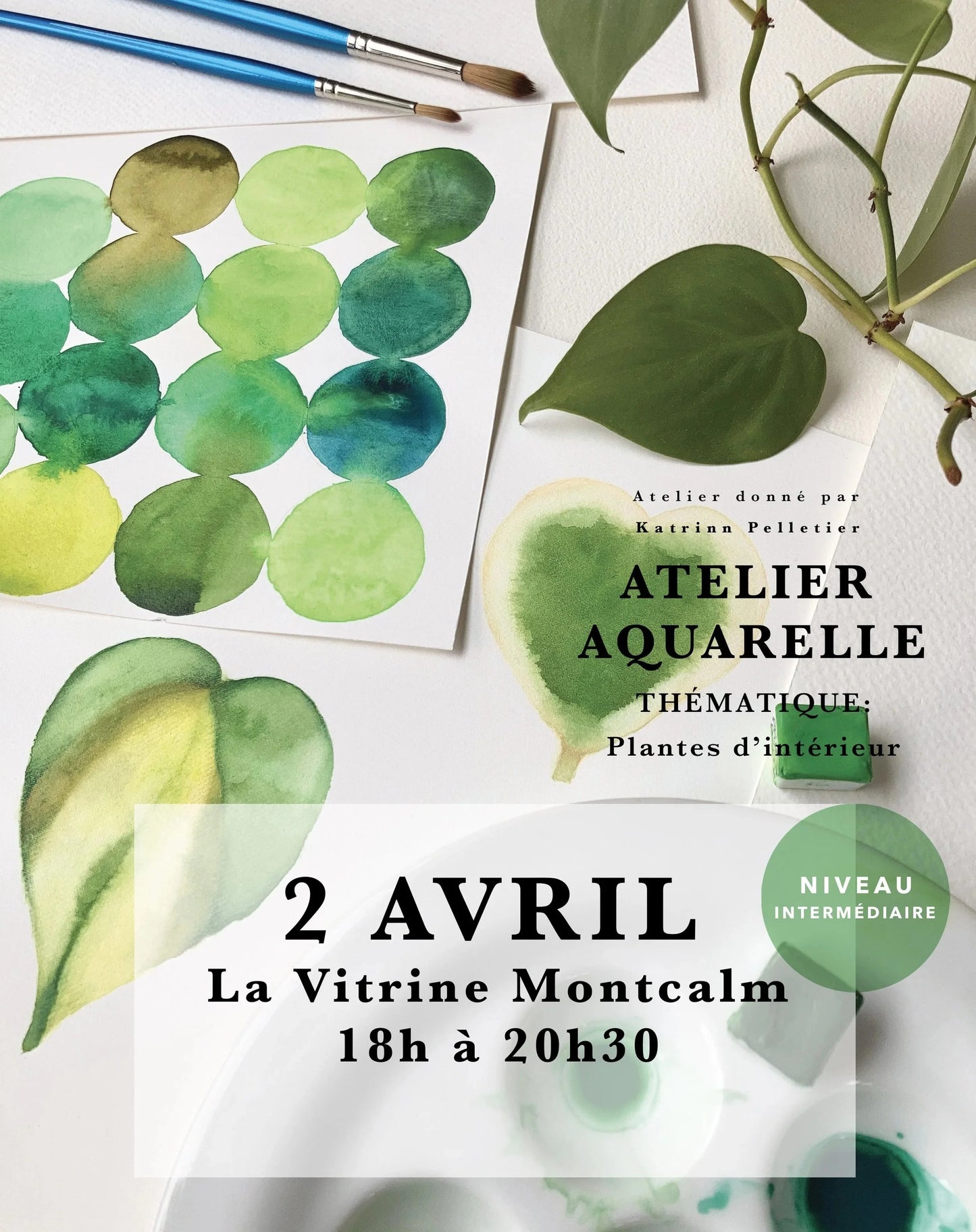 Atelier aquarelle plantes d'intérieur / 2 avril 2026