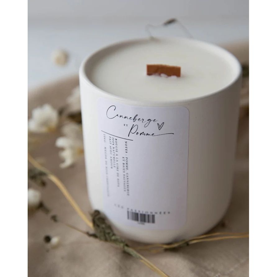 Chandelle rechargeable - Canneberge & Pomme