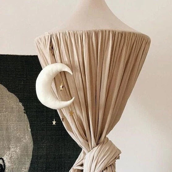 Mobile croissant de lune et étoiles - Blanc cassé