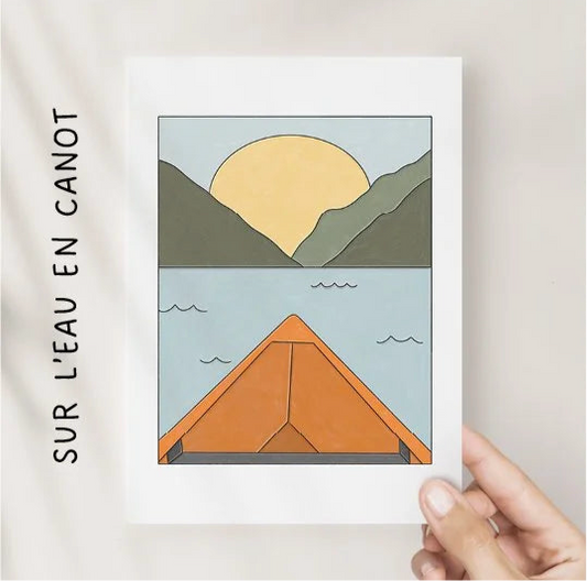 Illustrations 8x10 - Sur l’eau en canot