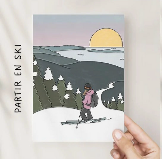Illustrations 8x10 - Partir en ski