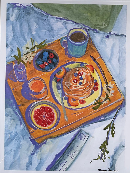 Carte de souhaits "Breakfast in bed"