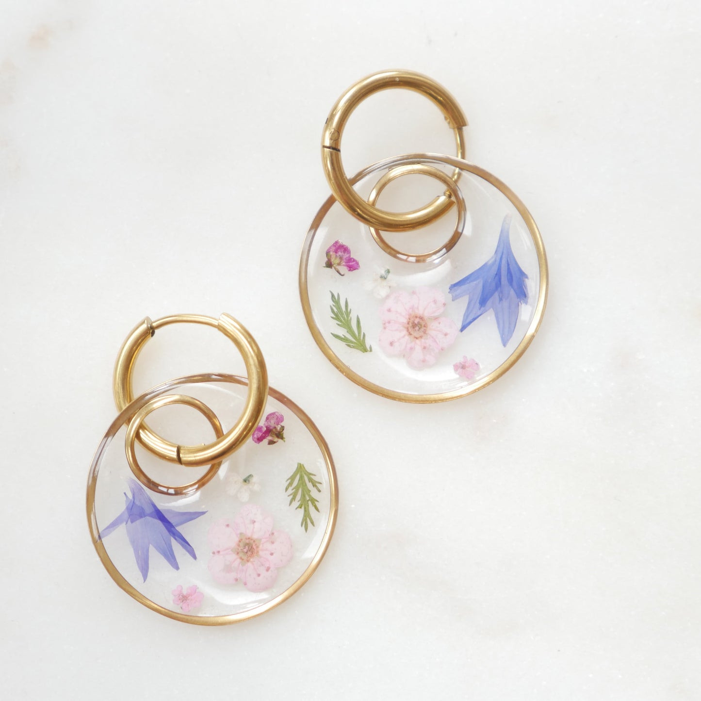 Boucles d'oreilles Maïa - anneau et rond (moyen 20mm)