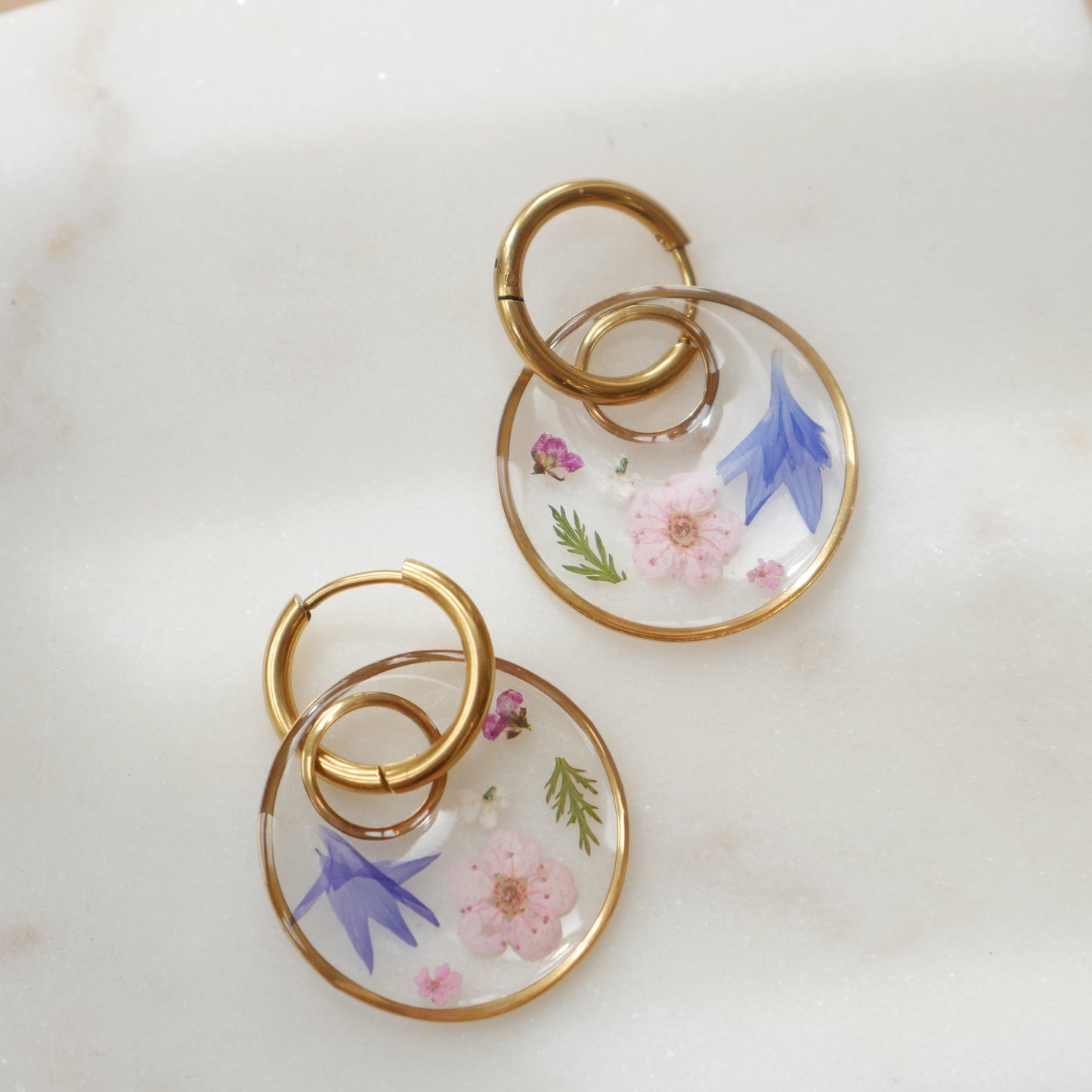 Boucles d'oreilles Maïa - anneau et rond (moyen 20mm)