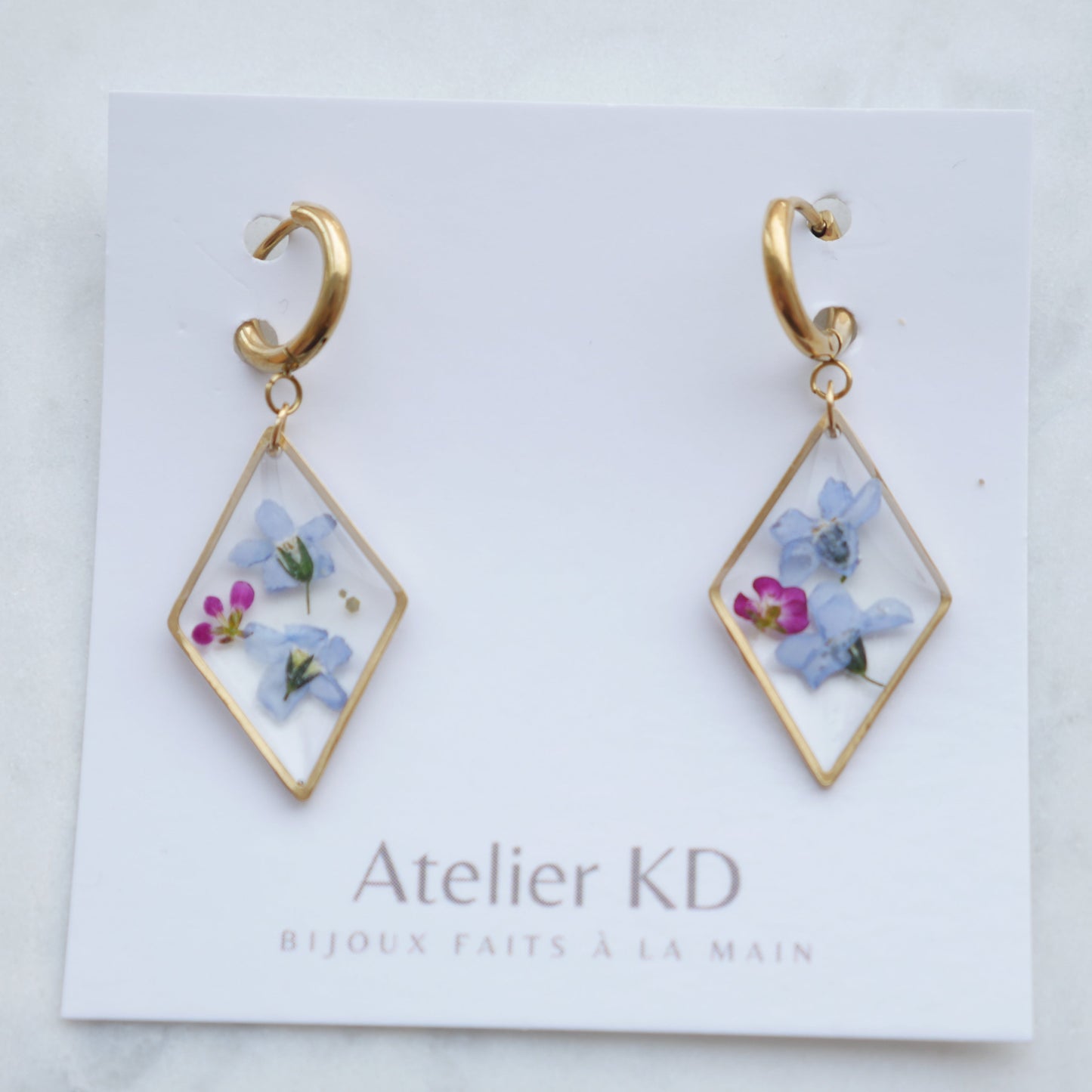 Boucles d’oreilles Lili - losange 25mm