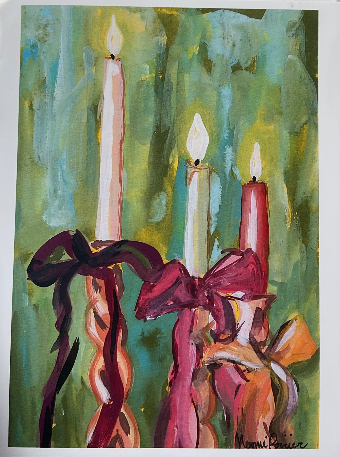Reproduction "Bows & Candles" 4x6"