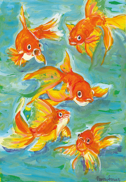 Carte de souhaits "Gold Fishes"