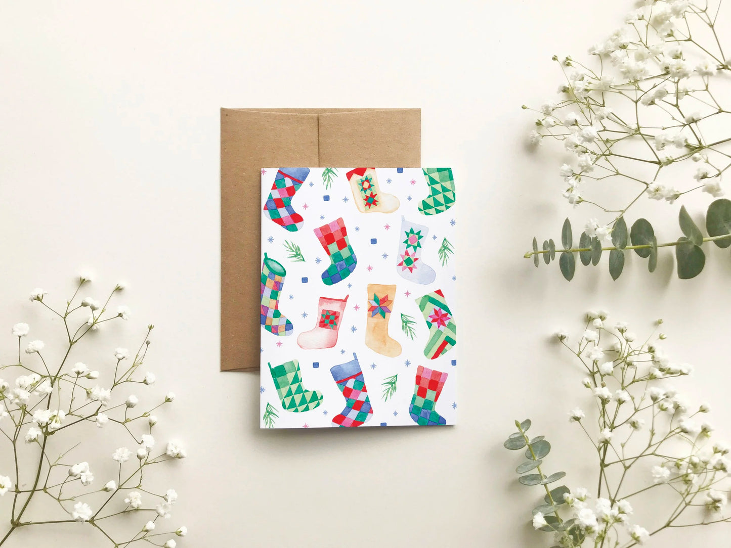 Carte de souhait - Motif bas de Noël
