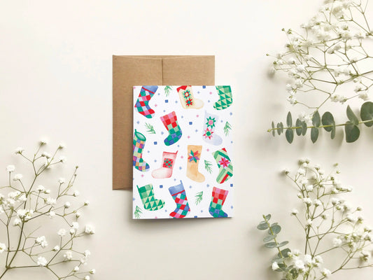 Carte de souhait - Motif bas de Noël