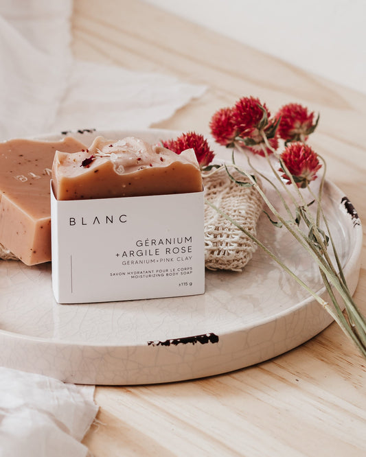 Savon corporel - Géranium + Argile Rose