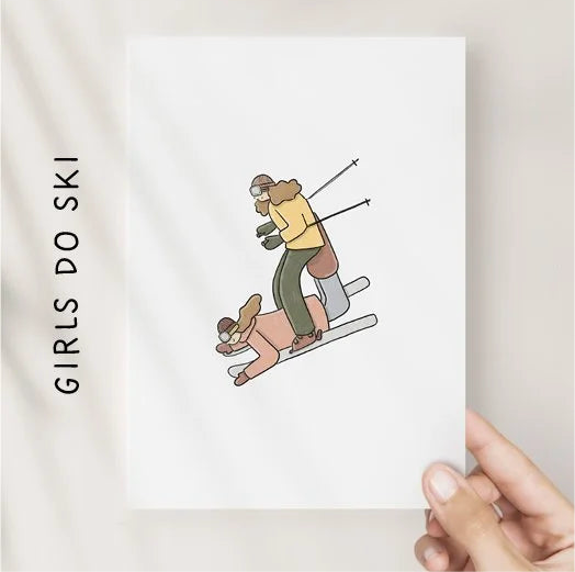 Cartes de voeux - Girls do ski