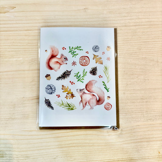 Carte de souhait - Écureuils