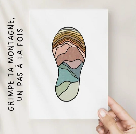 Cartes de voeux - Grimpe ta montagne, un pas à la fois
