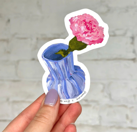 Autocollant "Vase & Flower"