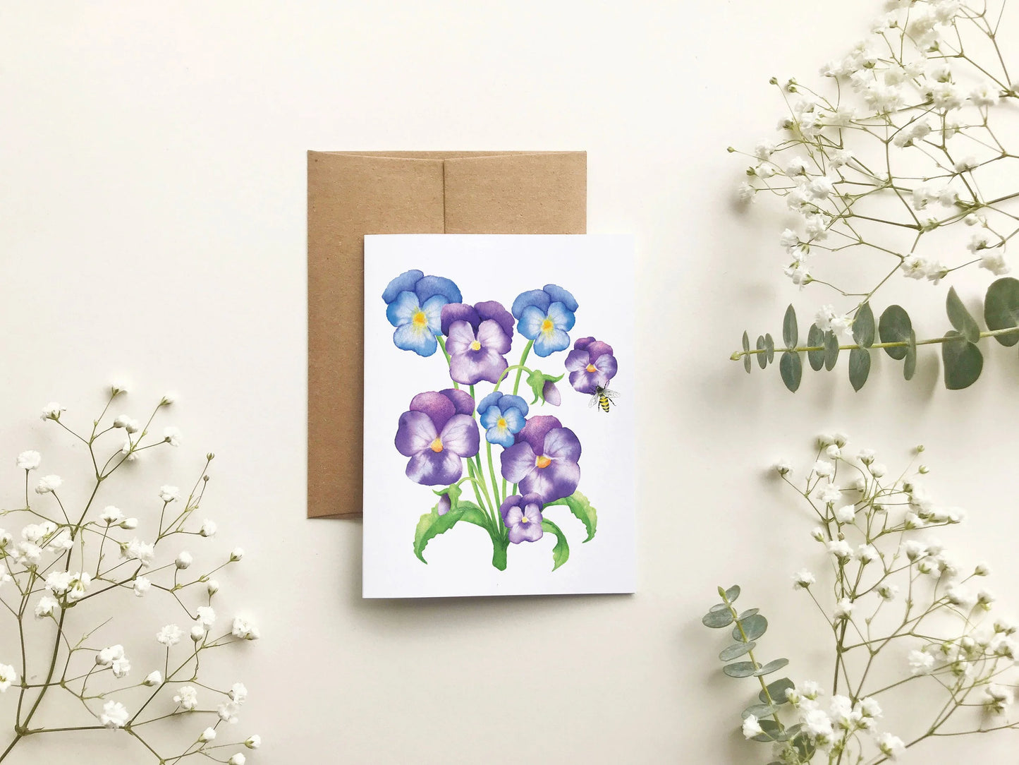 Carte de souhait - Fleurs de Pensées