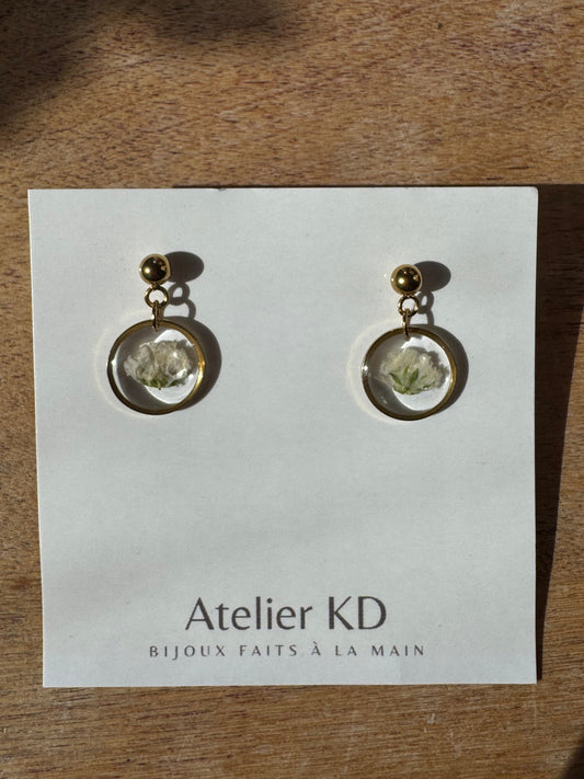 Boucles d'oreilles Gigi blanc - rond (petit 10mm)