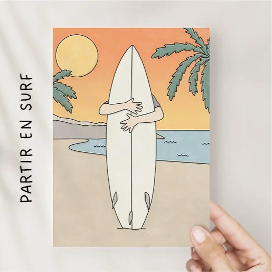 Illustrations 8x10 - Partir en surf