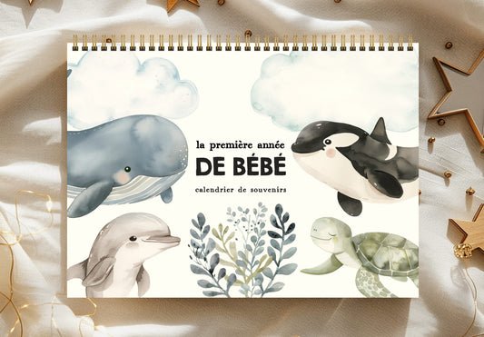 Calendriers de première année de bébé – Animaux marins