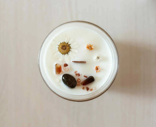 Bougie Pêche pomme vanille & jaspe océan
14 oz