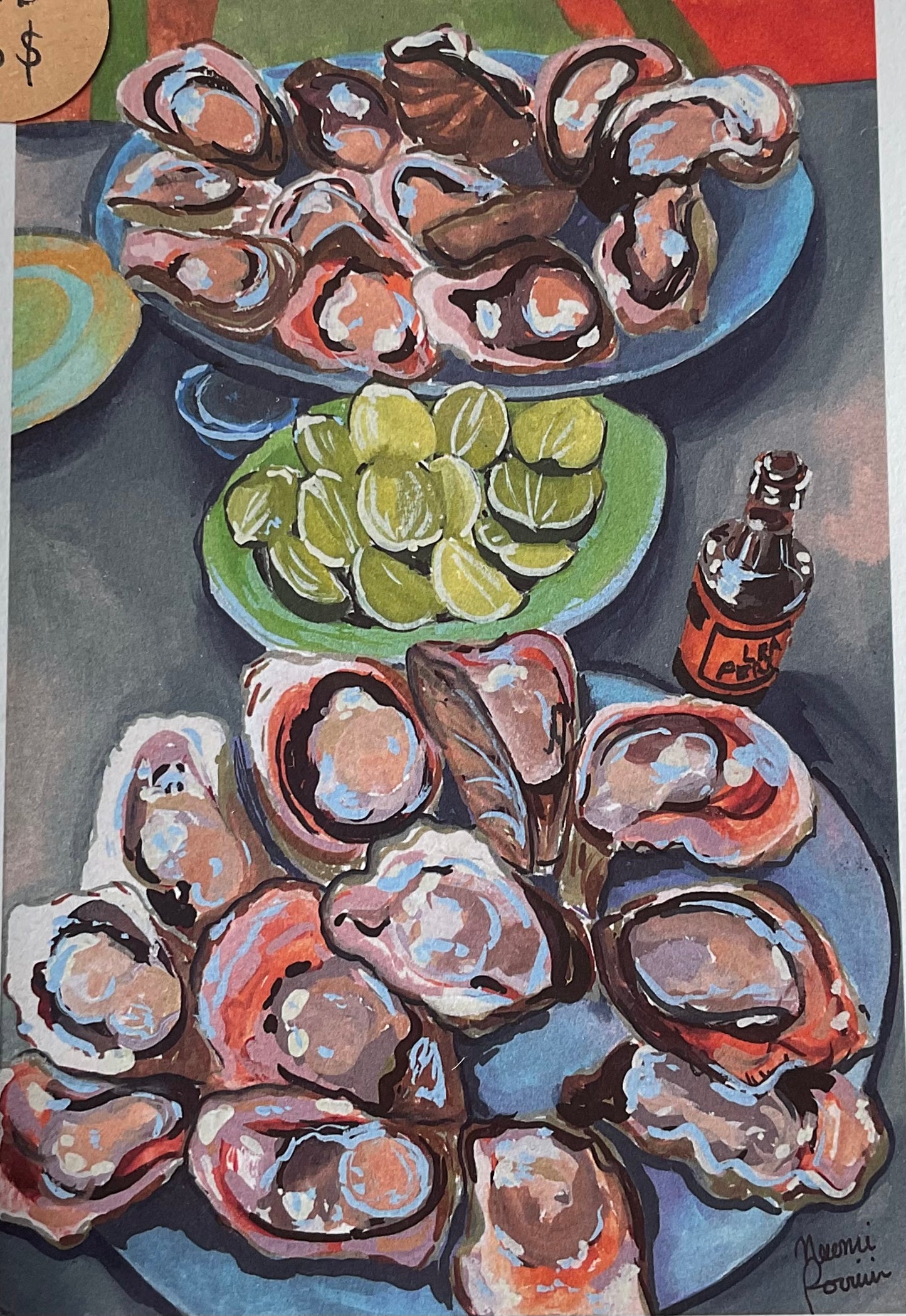 Reproduction "Oysters with limes" 10x14"