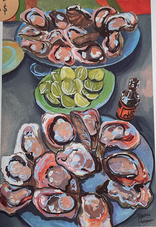 Reproduction "Oysters with limes" 10x14"