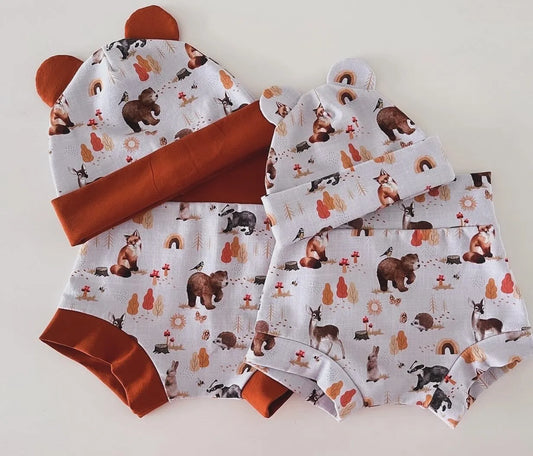 Culotte courte - Forêt d'automne bordure orange