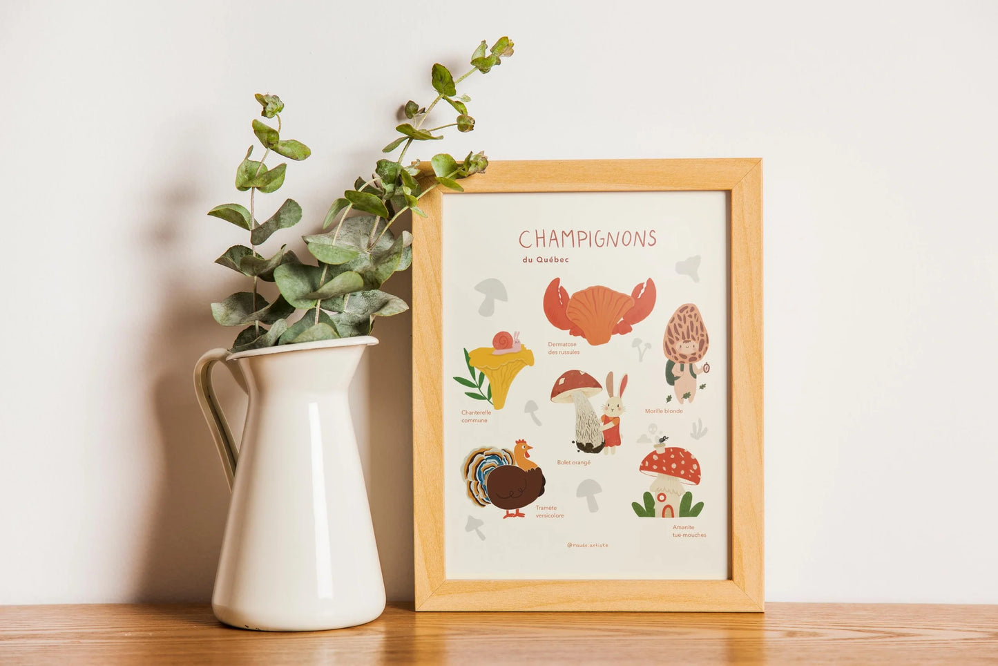 Affiche d'illustration 8x10 - Champignons du Québec
