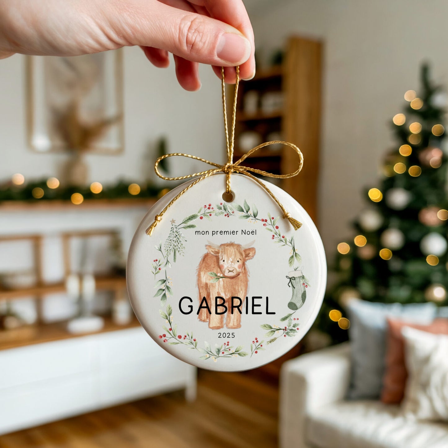 Ornement de Noël non personnalisé – Vache highland