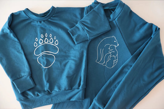 Chandails à motif imprimé pour enfants - Empreinte bleu