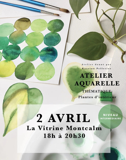 Atelier aquarelle plantes d'intérieur / 2 avril 2026