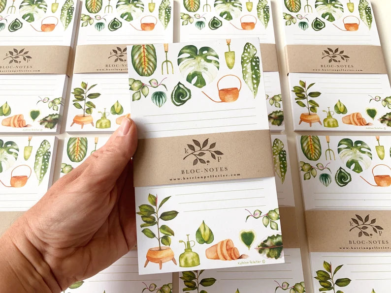 Bloc notes - Plantes d'intérieurs illustrées