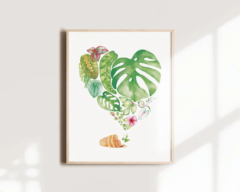 Affiche - Coeur de plantes d'intérieur